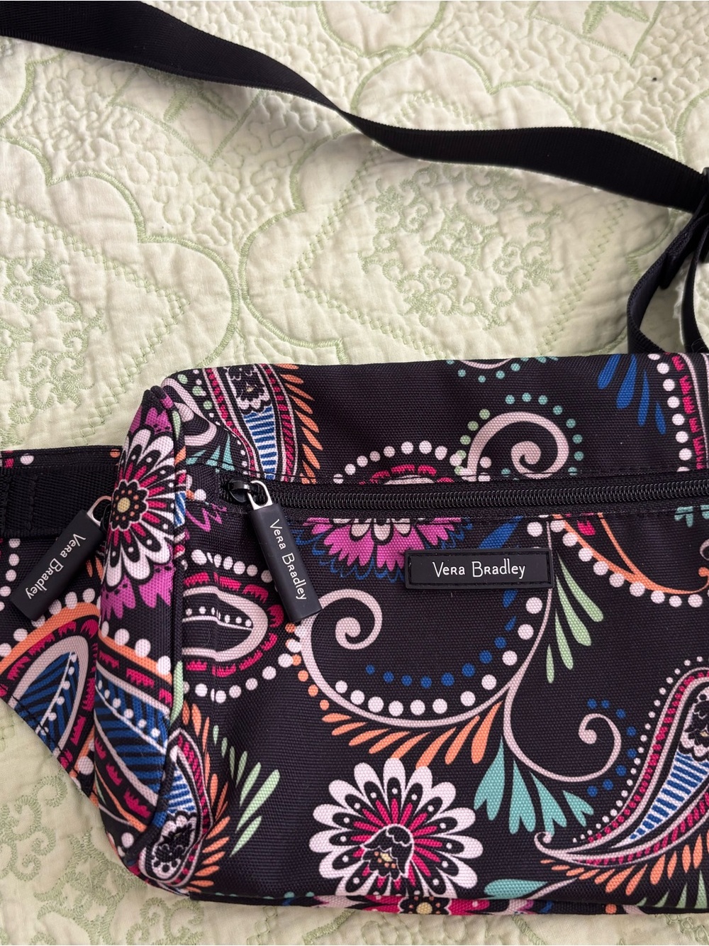 Vera Bradley Black Multi Floral Paisley Crossbody